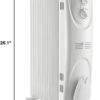 PELONIS Radiator Heater for Large Space, Electric Oil Filled Radiator, Dual Knobs, 1500W, Quiet Space Heater, 3 Modes, Tip-over Protection, White
