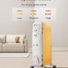 PELONIS Radiator Heater for Large Space, Electric Oil Filled Radiator, Dual Knobs, 1500W, Quiet Space Heater, 3 Modes, Tip-over Protection, White
