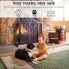 Plow & Hearth Metal Fireplace Screen Tree of Life Black | 44" W x 33" H | Magnetic Hinged Door | Spark Guard Cover | Stand Alone Wrought Iron Panel Fire Place Cover