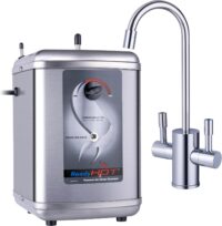 Ready Hot 41-RH-200-F560-CH Instant Hot Water Dispenser System, 2.5 Quarts, Manual Dial Dual Lever Hot and Cold Water Faucet Polished Chrome