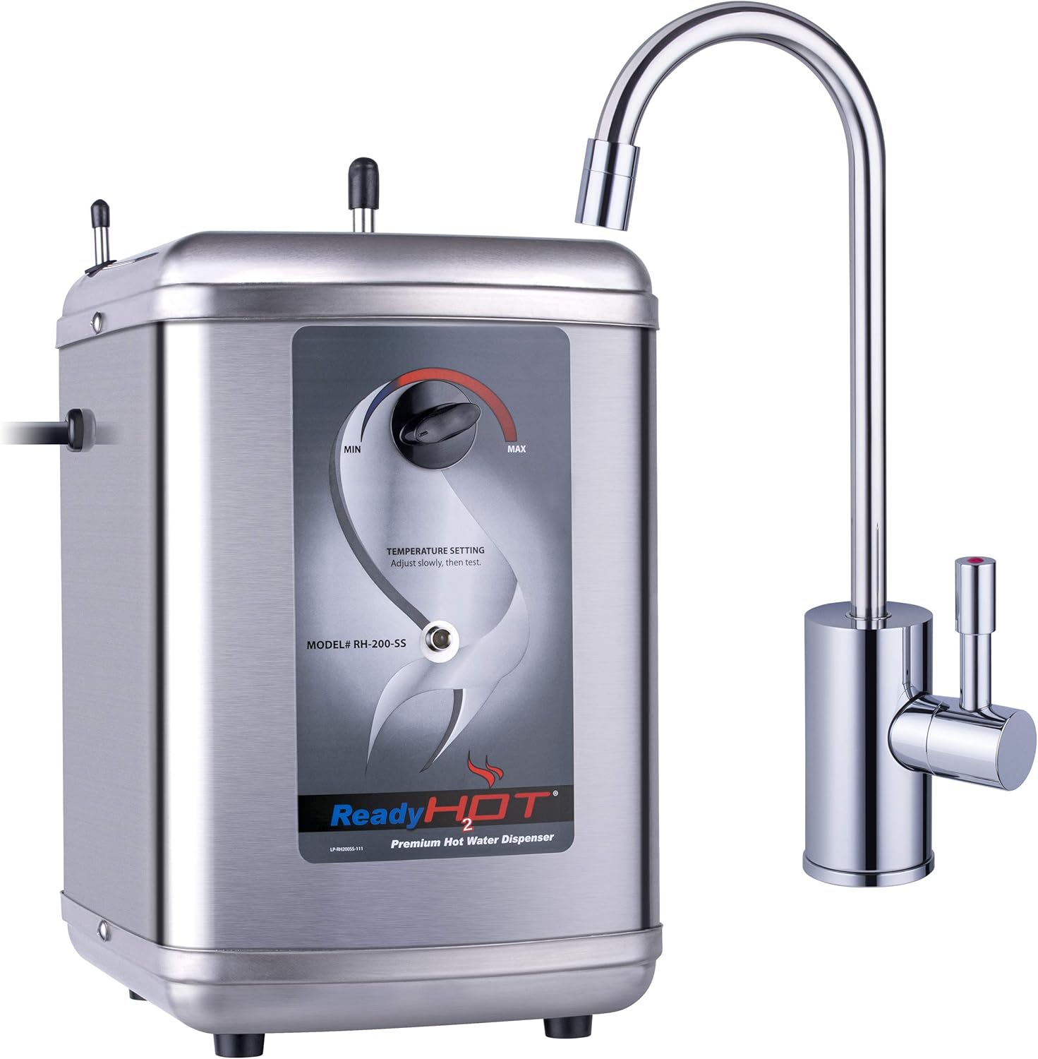 Ready Hot 41-RH-200-F570-CH Instant Hot Water Dispenser System, 2.5 Quarts Manual Dial Single Lever Hot Water Faucet, Polished Chrome Ready Hot 41-RH-200-F570-CH Instant Hot Water Dispenser System, 2.5 Quarts Manual Dial Single Lever Hot Water Faucet, Polished Chrome