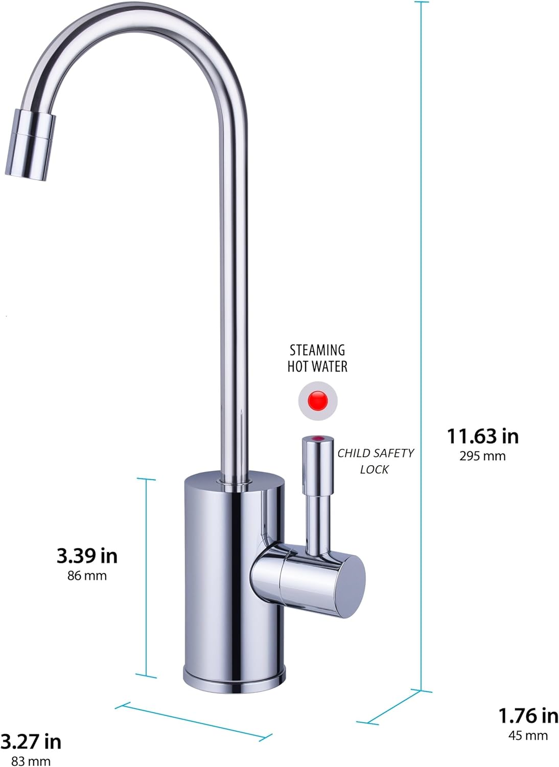 Ready Hot 41-RH-200-F570-CH Instant Hot Water Dispenser System, 2.5 Quarts Manual Dial Single Lever Hot Water Faucet, Polished Chrome23 Ready Hot 41-RH-200-F570-CH Instant Hot Water Dispenser System, 2.5 Quarts Manual Dial Single Lever Hot Water Faucet, Polished Chrome