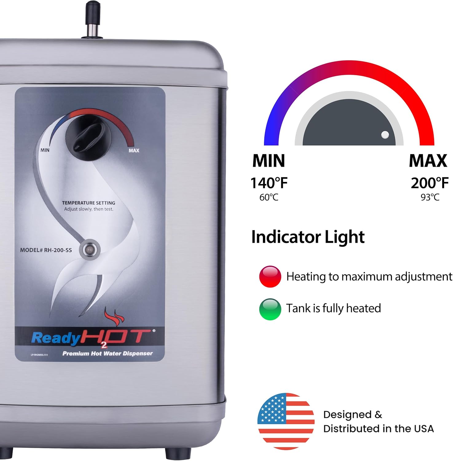 Ready Hot 41-RH-200-F570-CH Instant Hot Water Dispenser System, 2.5 Quarts Manual Dial Single Lever Hot Water Faucet, Polished Chrome3 Ready Hot 41-RH-200-F570-CH Instant Hot Water Dispenser System, 2.5 Quarts Manual Dial Single Lever Hot Water Faucet, Polished Chrome