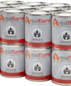 Real Flame Gel Fuel Cans - 24-Pack - Gelled Isopropyl Alcohol for Indoor or Outdoor Fireplaces