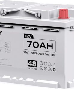 Renogy 12V 70Ah AGM Car Battery H6, Group 48 Start and Stop Automotive Battery with 720 CCA, 120RC, Reliable Power for Cars, SUVs, Trucks, and Marine Starting