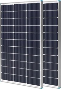 Renogy 2PCS Solar Panels 100 Watt 12 Volt, High-Efficiency Monocrystalline PV Module Power Charger for RV Marine Rooftop Farm Battery and Other Off-Grid Applications, 2-Pack 100W