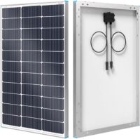 Renogy Solar Panel 100 Watt 12 Volt, High-Efficiency Monocrystalline PV Module Power Charger for RV Marine Rooftop Farm Battery and Other Off-Grid Applications, RNG-100D-SS, Single 100W