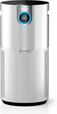 Shark Air Purifier for Home Large Room, Clean Sense Technology, HEPA Air Filter, 1000 Sq Ft, Kitchen, Filters Smoke, Captures 99.98% of Particles, Pet Dander, Pollutants, Dust, Allergens, HP201