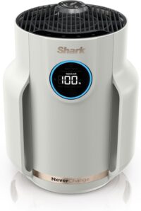 Shark Air Purifier for Home, NeverChange Compact Pro, for Bedroom, Nursery, Home Office, Dorm, HEPA-Exceeding Filter, Captures Pollutants, Pet Dander, Dust, Odor, Smoke, and More, HP072, Dove