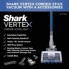 Shark HZ2002 Corded Stick Vacuum Cleaner Vertex Ultralight, Removable Handheld Vacuum, Pet Hair Vacuum for Carpet and Hard Floor