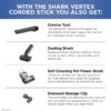 Shark HZ2002 Corded Stick Vacuum Cleaner Vertex Ultralight, Removable Handheld Vacuum, Pet Hair Vacuum for Carpet and Hard Floor
