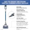 Shark HZ2002 Corded Stick Vacuum Cleaner Vertex Ultralight, Removable Handheld Vacuum, Pet Hair Vacuum for Carpet and Hard Floor