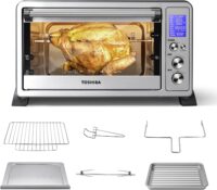 TOSHIBA AC25CEW-SS Large 6-Slice Convection Toaster Oven Countertop, 10-In-One with Toast
