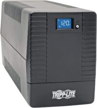 Tripp Lite 700VA UPS Battery Backup Surge Protector, Line Interactive UPS, Avr, 6 NEMA 5-15R Outlets, NEMA 5-15P Plug, 120V UPS, USB, Tower (OMNI700LCDT) Black