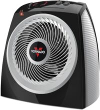 Vornado VH10 (2025) Space Heater for Indoor Use, Adjustable Thermostat, 2 Speeds, Advanced Safety Features, Integrated Carry Handle, Large Heater for Bedroom and Living Room, Quiet Heater, Black