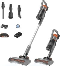 WORX 20V Cordless Stick Vacuum WX038L.1, Powerful Cordless Vacuum Cleaner 25Kpa High Suction for Pet Hair, Lightweight Handheld Vacuum Cleans Floors Carpet Car – Battery & Charger Included