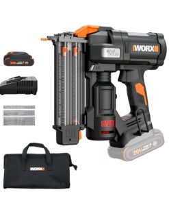 WORX Brad Nailer Cordless, 20V 18 ga Brushless Nail Gun Cordless, High Driving Power, Up to 2-⅛" into Hardwood, Narrow Nose, 3 LEDs, 3000 Nails & 20V 2.0 Ah Battery and Charger Included, PowerShare