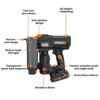 WORX Brad Nailer Cordless, 20V 18 ga Brushless Nail Gun Cordless, High Driving Power, Up to 2-⅛" into Hardwood, Narrow Nose, 3 LEDs, 3000 Nails & 20V 2.0 Ah Battery and Charger Included, PowerShare WORX Brad Nailer Cordless, 20V 18 ga Brushless Nail Gun Cordless, High Driving Power, Up to 2-⅛" into Hardwood, Narrow Nose, 3 LEDs, 3000 Nails & 20V 2.0 Ah Battery and Charger Included, PowerShare
