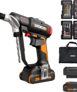 WORX Nitro 20V SwitchDriver 2.0 with 85 pc Accessory Kit, 2-in-1 Brushless Cordless Drill Driver, Drill Set Rotatable Dual 1/4" Chucks, WX177L.2 – (Battery & Charger Included)