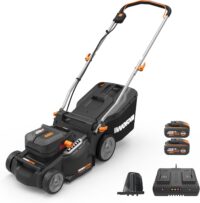 WORX Nitro 40V 16" Cordless Lawn Mower w/Brushless Motor 2.0 & Intellicut, 2-in-1 Electric Mower w/Mulch Blade, Lightweight Push Lawn Mower for 1/4 Acre WG737 – Batteries & Charger Included