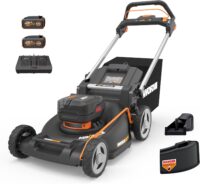 WORX Nitro 40V 21" Cordless Lawn Mower with Aerodeck & Intellicut, Electric Mower with Variable Speed, Self-propelled Lawn Mower WG760 – (2) PowerShare 5.0Ah Batteries & Charger Included