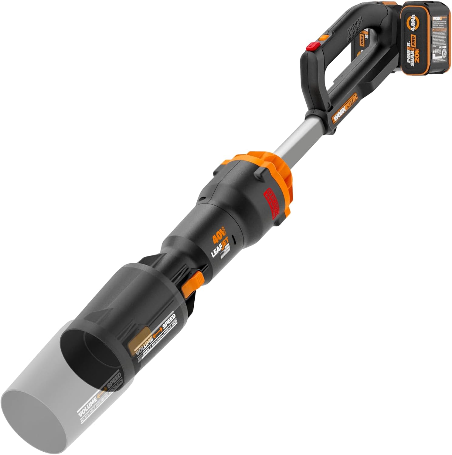 WORX Nitro WG585 40V Cordless Leaf Blower, Electric Blower with 620CFM & 165MPH, Blowers for Lawn Care with Brushless Motor & 3 Speed Control, 2 Batteries & Charger Included WORX Nitro WG585 40V Cordless Leaf Blower, Electric Blower with 620CFM & 165MPH, Blowers for Lawn Care with Brushless Motor & 3 Speed Control, 2 Batteries & Charger Included