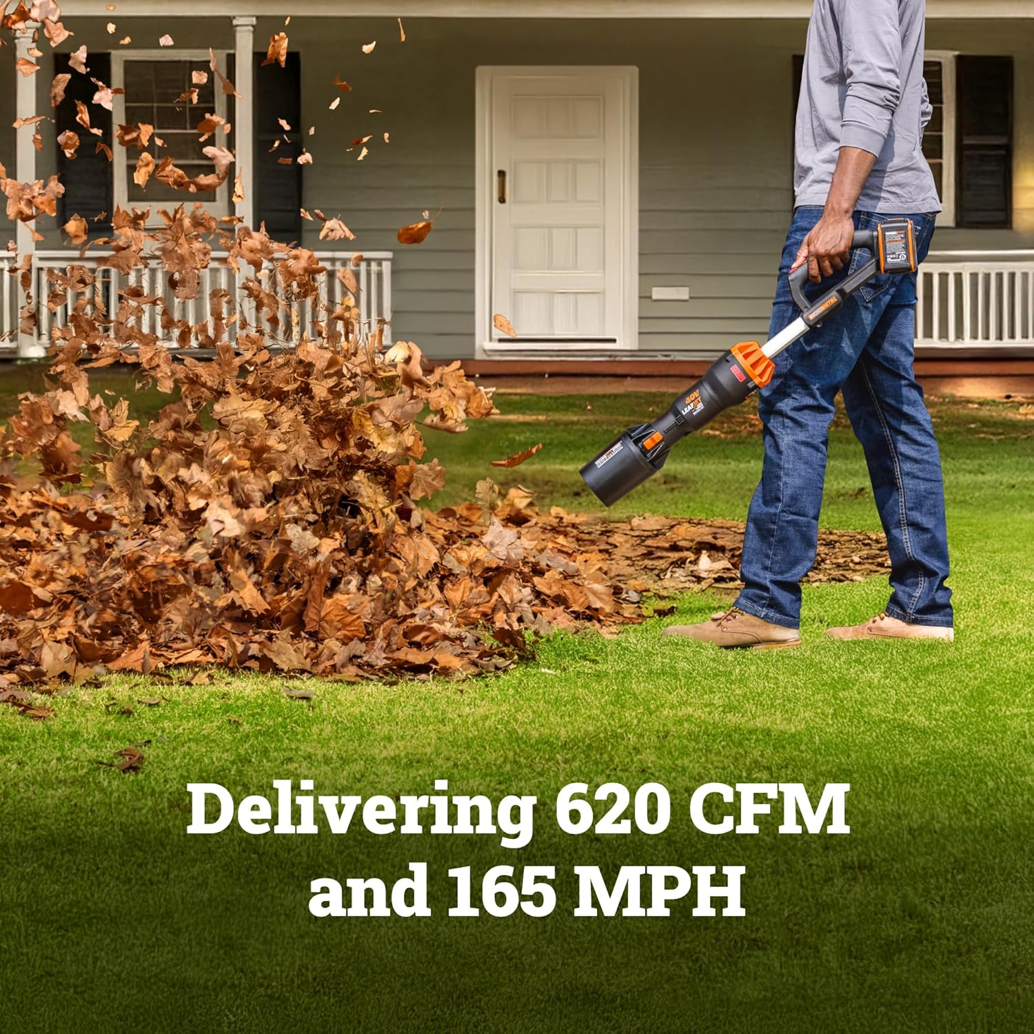 WORX Nitro WG585 40V Cordless Leaf Blower, Electric Blower with 620CFM & 165MPH, Blowers for Lawn Care with Brushless Motor & 3 Speed Control, 2 Batteries & Charger Included5 WORX Nitro WG585 40V Cordless Leaf Blower, Electric Blower with 620CFM & 165MPH, Blowers for Lawn Care with Brushless Motor & 3 Speed Control, 2 Batteries & Charger Included