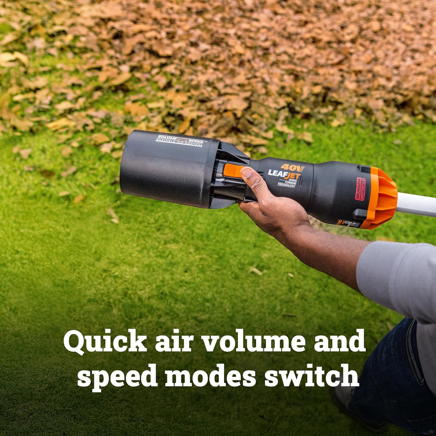 WORX Nitro WG585 40V Cordless Leaf Blower, Electric Blower with 620CFM & 165MPH, Blowers for Lawn Care with Brushless Motor & 3 Speed Control, 2 Batteries & Charger Included7 WORX Nitro WG585 40V Cordless Leaf Blower, Electric Blower with 620CFM & 165MPH, Blowers for Lawn Care with Brushless Motor & 3 Speed Control, 2 Batteries & Charger Included