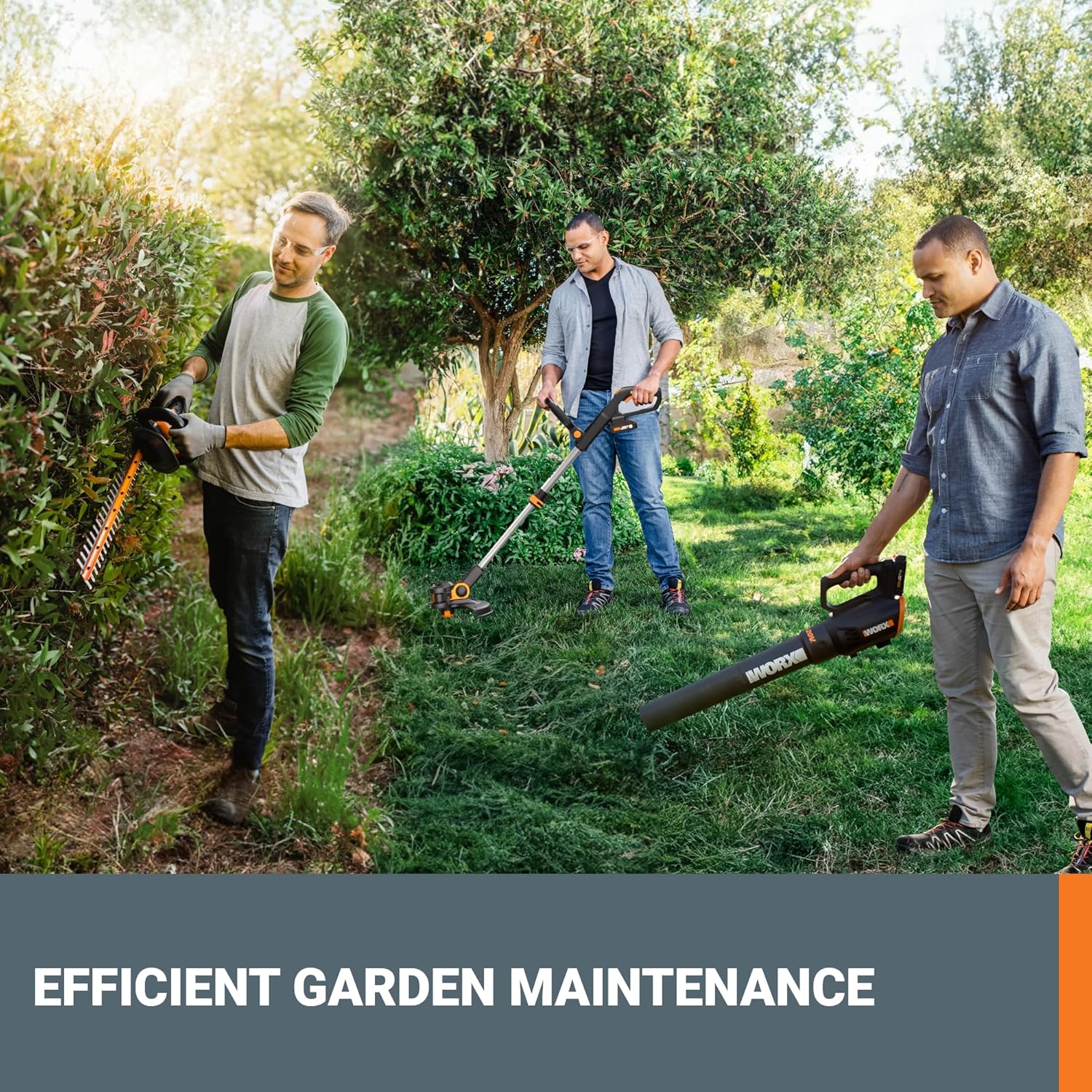 Worx 20V String Trimmer + Turbine Blower + Hedge Trimmer (Batteries & Charger Included)1 Worx 20V String Trimmer + Turbine Blower + Hedge Trimmer (Batteries & Charger Included)