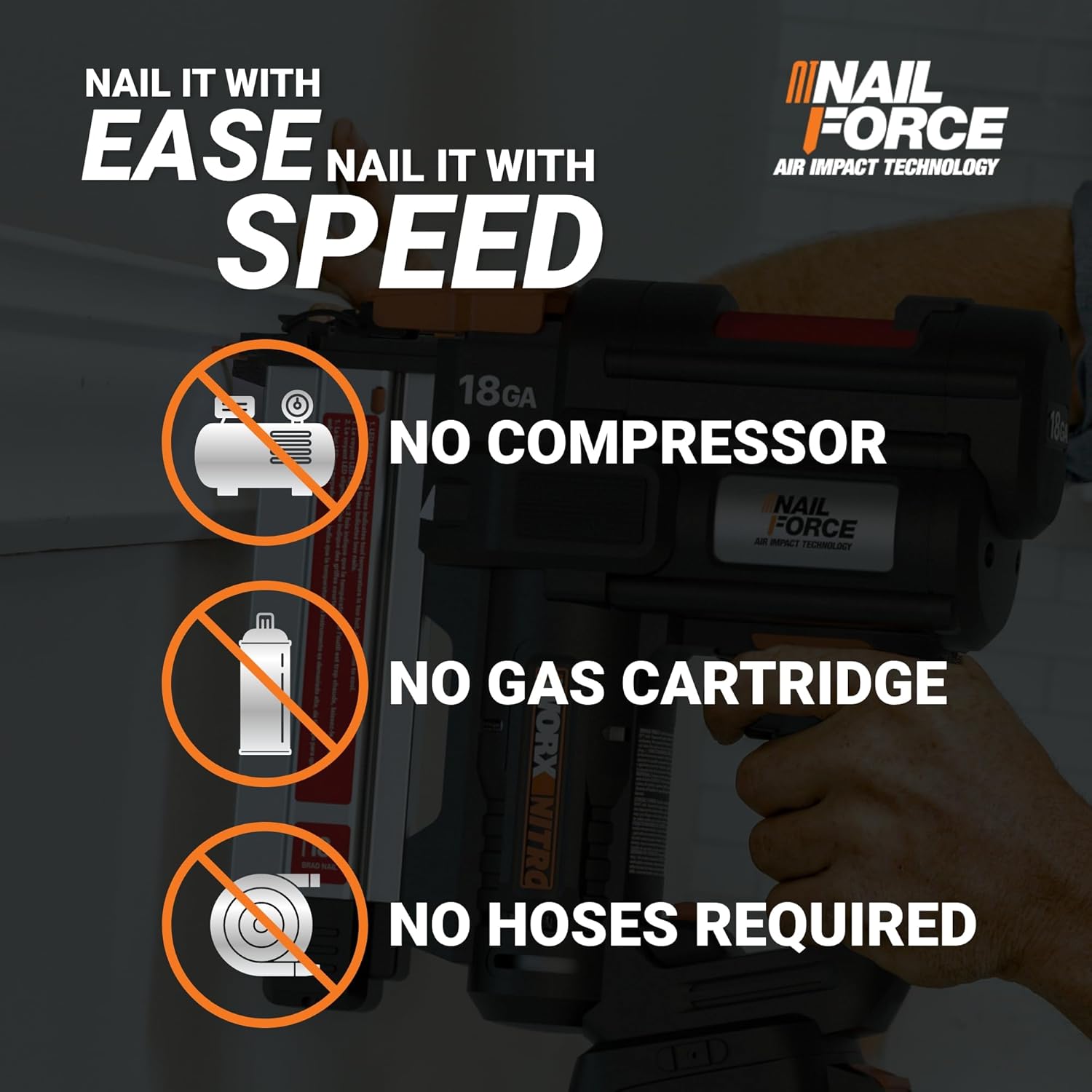 Worx Nitro 20V 18GA Cordless Brad Nailer, Cordless Nail Gun, Nail Gun Battery Powered, Up to 2 Inch, Tool-Free Jam Release, Trimming & Molding, Baseboard WX842L PowerShare – Battery, Charger Included3 Worx Nitro 20V 18GA Cordless Brad Nailer, Cordless Nail Gun, Nail Gun Battery Powered, Up to 2 Inch, Tool-Free Jam Release, Trimming & Molding, Baseboard WX842L PowerShare – Battery, Charger Included