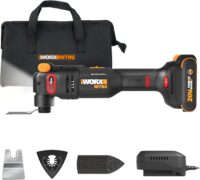Worx Nitro 20V Cordless Oscillating Multi Tool with 5° Oscillation Angle, VibraFree Technology, Slim-body Design, 2.0 Ah Battery and Charger Included, 23 Pieces Accessories with Carrying Bag, WX698L