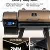 Z GRILLS ZPG-450A2 Wood Pellet Grill & Smoker, PID V2.1 Controller, 459 Sq in Cook Area, Foldable Shelf, Meat Probe, Rain Cover, 8 in 1 BBQ Grill Outdoor Auto Temperature Control, Bronze