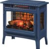 duraflame Freestanding Electric Fireplace Stove Heater with 3D Flame Effect for 1,000 Sq. Ft. Room, Navy