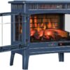 duraflame Freestanding Electric Fireplace Stove Heater with 3D Flame Effect for 1,000 Sq. Ft. Room, Navy