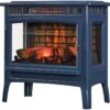 duraflame Freestanding Electric Fireplace Stove Heater with 3D Flame Effect for 1,000 Sq. Ft. Room, Navy