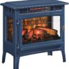 duraflame Freestanding Electric Fireplace Stove Heater with 3D Flame Effect for 1,000 Sq. Ft. Room, Navy