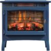 duraflame Freestanding Electric Fireplace Stove Heater with 3D Flame Effect for 1,000 Sq. Ft. Room, Navy