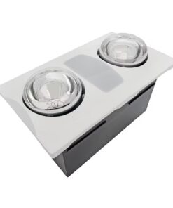 Aero Pure 2 Bulb Bathroom Heater Fans 1-Sone 80-CFM White Decorative Lighted Bathroom Fan and Heater