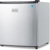 BLACK+DECKER 1.7 Cu. Ft. Compact Refrigerator, ENERGY STAR Certified, Single Door Mini Fridge with Chiller Compartment, Personal Fridge for Home or Dorm Room, R600a Refrigerant, BCRK17V,Stainless Look