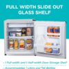 BLACK+DECKER 1.7 Cu. Ft. Compact Refrigerator, ENERGY STAR Certified, Single Door Mini Fridge with Chiller Compartment, Personal Fridge for Home or Dorm Room, R600a Refrigerant, BCRK17V,Stainless Look