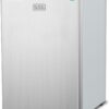 BLACK+DECKER 2.5 Cu. Ft. Compact Refrigerator, ENERGY STAR Certified, Single Door Mini Fridge with Chiller Compartment, Personal Fridge for Home or Dorm Room, R600a Refrigerant, BCRK25V,Stainless Look