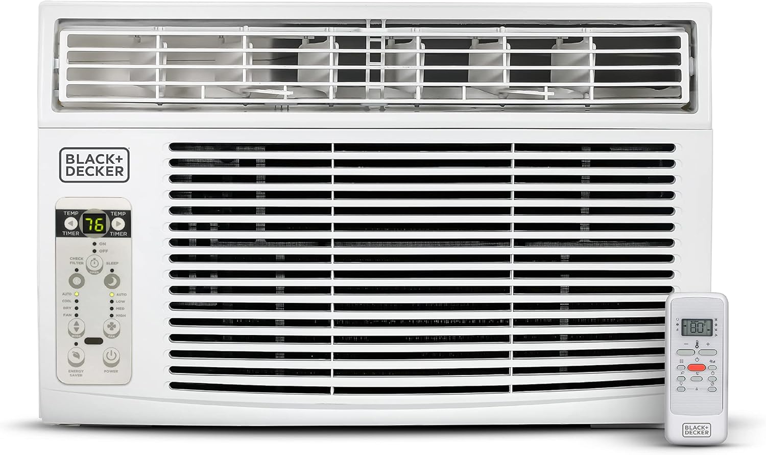 BLACK+DECKER Window Air Conditioner 12000 BTU, AC Window Unit Cools Up to 550 Square Feet, Window AC Unit with Remote Control, 3 Cooling Speeds and Fan Only Function, BD12WT6, White BLACK+DECKER Window Air Conditioner 12000 BTU, AC Window Unit Cools Up to 550 Square Feet, Window AC Unit with Remote Control, 3 Cooling Speeds and Fan Only Function, BD12WT6, White
