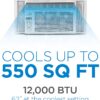 BLACK+DECKER Window Air Conditioner 12000 BTU, AC Window Unit Cools Up to 550 Square Feet, Window AC Unit with Remote Control, 3 Cooling Speeds and Fan Only Function, BD12WT6, White BLACK+DECKER Window Air Conditioner 12000 BTU, AC Window Unit Cools Up to 550 Square Feet, Window AC Unit with Remote Control, 3 Cooling Speeds and Fan Only Function, BD12WT6, White