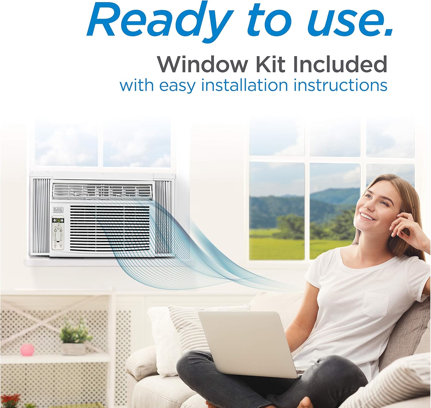 BLACK+DECKER Window Air Conditioner 12000 BTU, AC Window Unit Cools Up to 550 Square Feet, Window AC Unit with Remote Control, 3 Cooling Speeds and Fan Only Function, BD12WT6, White8 BLACK+DECKER Window Air Conditioner 12000 BTU, AC Window Unit Cools Up to 550 Square Feet, Window AC Unit with Remote Control, 3 Cooling Speeds and Fan Only Function, BD12WT6, White