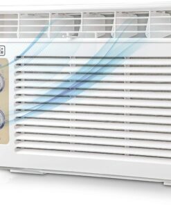 BLACK+DECKER Window Air Conditioner 5000 BTU, AC Window Unit Cools Up to 150 Square Feet, Window AC Unit with Mechanical Controls, Manual Fan Only and Cool Settings, BD05MWT6, White