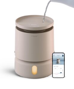 BLUEAIR Room Humidifier - DreamWell - 48Hr Top-Fill Mist-Free InvisibleMist Technology Aroma Stone for Essential Oils and Soothing Mood Lighting - Quiet Operation for Bedroom and Home Use, Beige