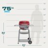Bistro Pro Electric Grill & Griddle + Charcoal Mode, Red - 25302146