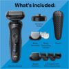 Braun Electric Shaver for Men, Series 5 5150cs, Wet & Dry Razor, Turbo Shaving Mode, Foil Shaver, with Beard Trimmer, Body Groomer and Charging Stand, Blue, Holiday Gifts for Men