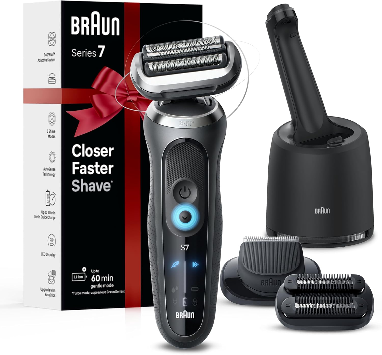Braun Electric Shaver for Men, Series 7 7185cc, Waterproof, Wet & Dry Shave, Shaving Kit with SmartCare Center and Beard Trimmer, 3 Shave Modes, 60 Minute Battery Runtime, 10 Piece Set Braun Electric Shaver for Men, Series 7 7185cc, Waterproof, Wet & Dry Shave, Shaving Kit with SmartCare Center and Beard Trimmer, 3 Shave Modes, 60 Minute Battery Runtime, 10 Piece Set