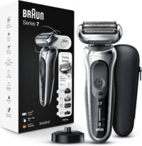 Braun Series 7 7032cs Flex Electric Razor for Men, Wet & Dry, Electric Razor, Rechargeable, Cordless Foil Shaver with Beard Trimmer and Charging Stand, Silver
